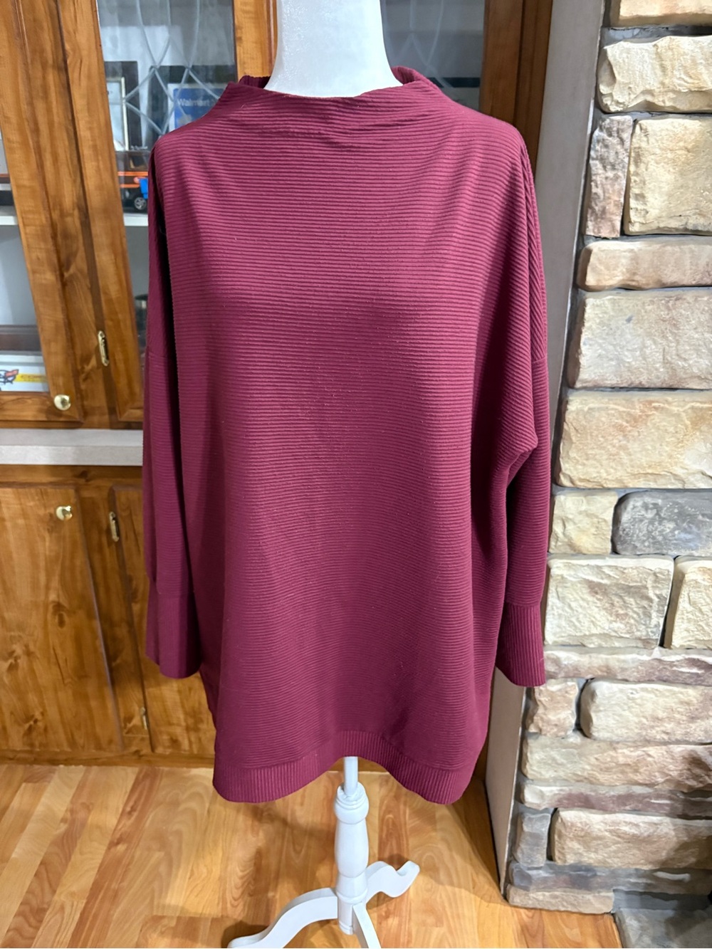 Tribal Jeans size large women’s burgundy oversized sweater very warm